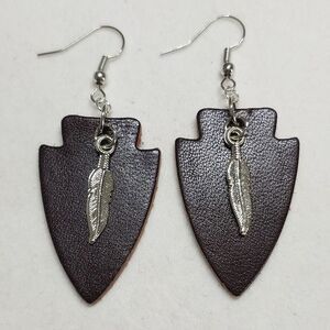 Earrings Feathers & Leather